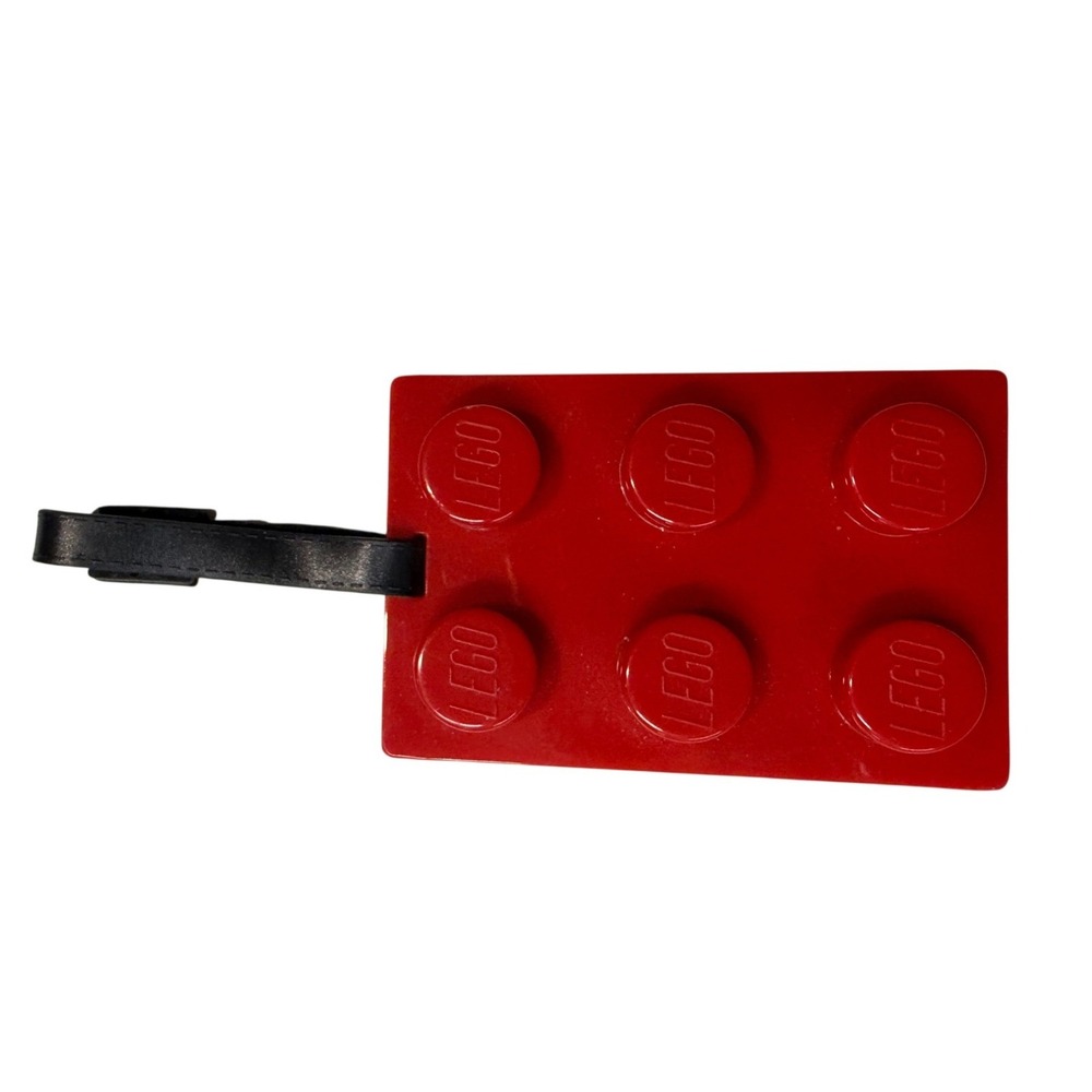 LEGO Red Brick Luggage Tag Iconic 2x3 Stud Travel Suitcase ID Accessory Red
